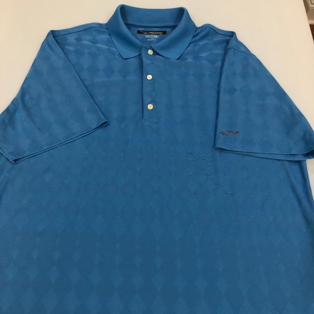 Greg Norman Play Dry Golf Shirt LG, Polo Blue